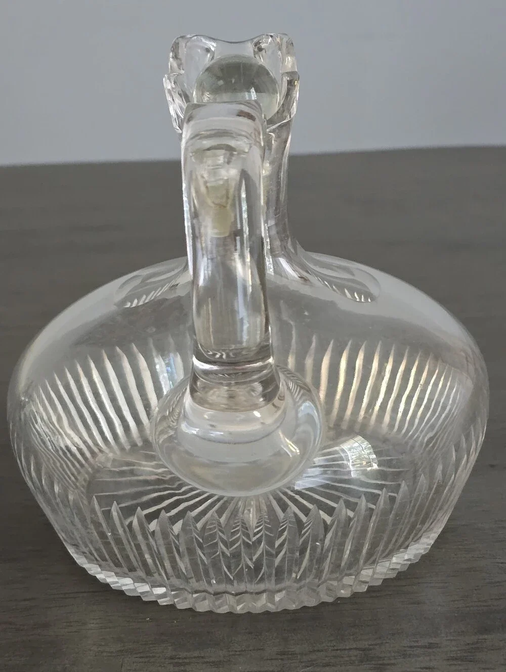 Vintage Ship's Decanter American Brilliant Cut Heavy Glass